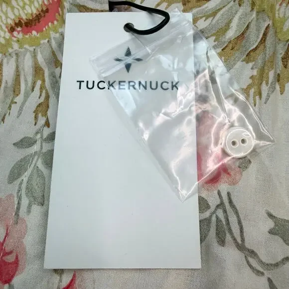 Tuckernuck Sun Faded Floral Pink and Green Sunflower Blouse Size M NWT Classic - Picture 7 of 9